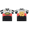 Corteiz Number 45 Athletic Jersey T-Shirt - Grey/Black/Red/Yellow