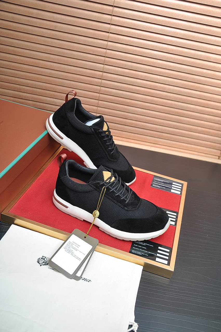 Loro Piana Men's Textured Lace-Up Sneakers